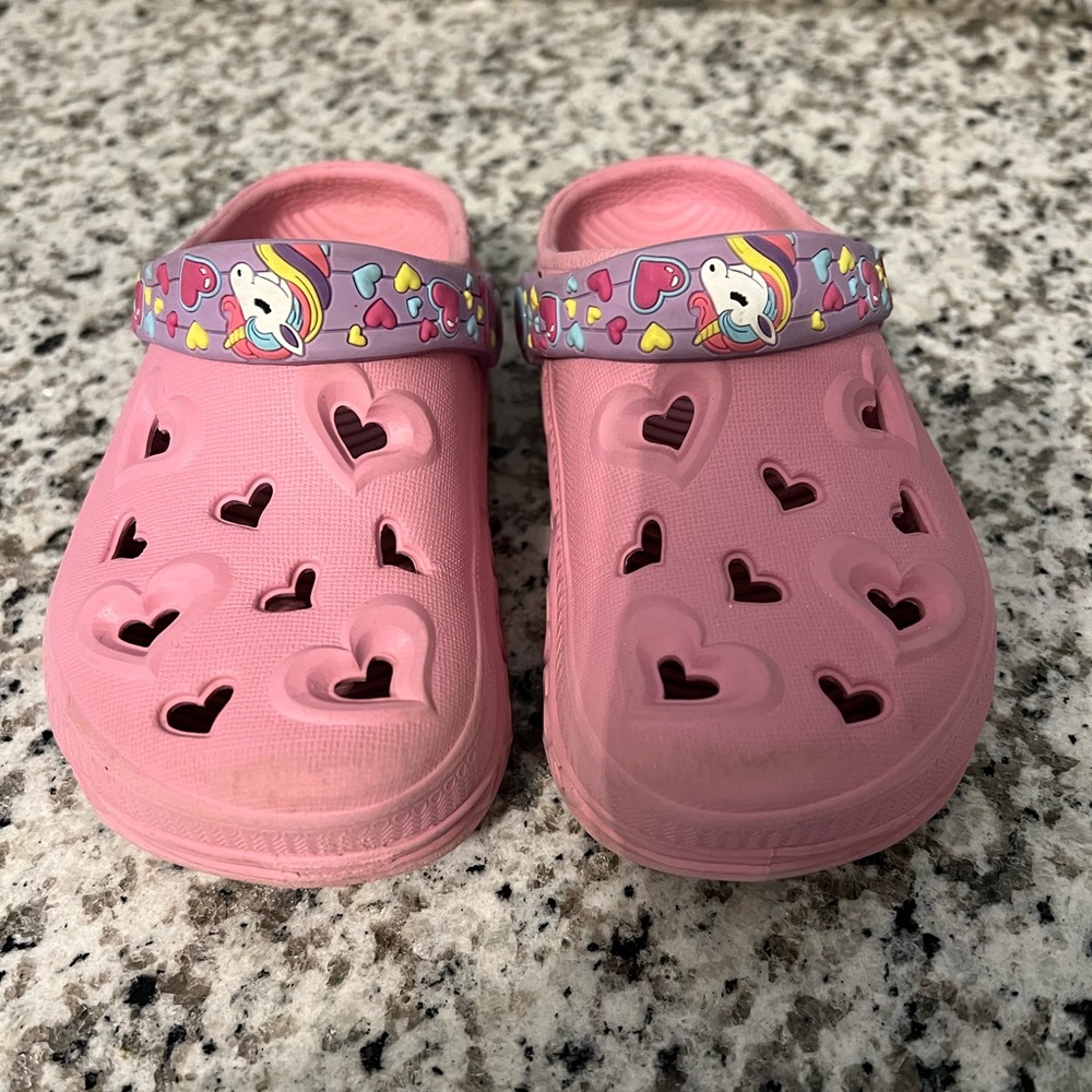 Skechers Pink Sandals with Heart Cutouts